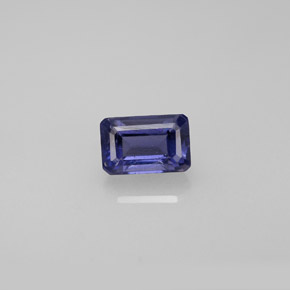 Iolite bleue naturelle taille émeraude, 0,57 ct, VS