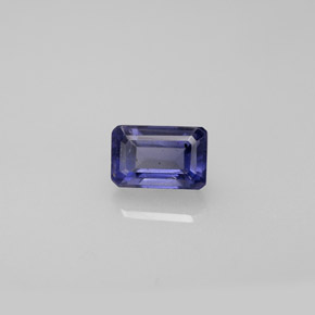 Iolite bleue naturelle taille émeraude, 0,57 ct, VS