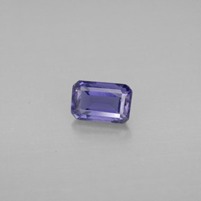 Iolite bleue naturelle taille émeraude, 0,47 ct, VS