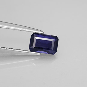 Iolite Violet Bleu naturelle Taille émeraude, 0.51 ct, VS