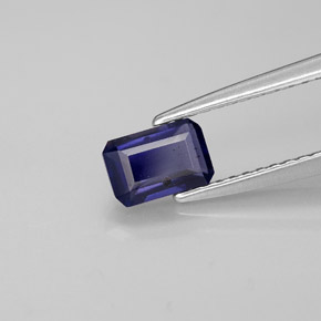 Iolite Violet Bleu naturelle Taille émeraude, 0.51 ct, VS