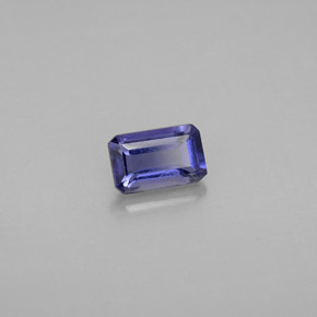 Iolite bleue naturelle taille émeraude, 0,50 ct, VS