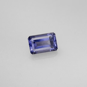 Iolite bleue naturelle taille émeraude, 0,57 ct, VS