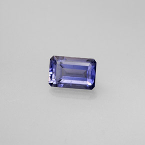 Iolite bleue naturelle taille émeraude, 0,57 ct, VS