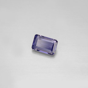 Iolite bleue naturelle taille émeraude, 0,45 ct, VS