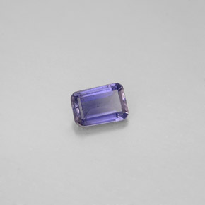 Iolite bleue naturelle taille émeraude, 0,44 ct, VS