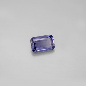 Iolite bleue naturelle taille émeraude, 0,44 ct, VS
