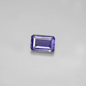 Iolite bleue naturelle taille émeraude, 0,50 ct, VS