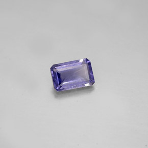 Iolite bleue naturelle taille émeraude, 0,50 ct, VS