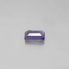 Iolite bleue naturelle taille émeraude, 0,50 ct, VS