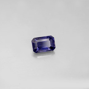 Iolite bleue naturelle taille émeraude, 0,57 ct, VS