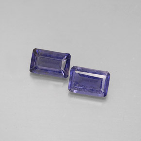 Achetez naturel ct bleue iolite gems, taille émeraude, en provenance madagascar chez gemselect. en stock, livraison internationale!