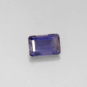 Iolite bleue naturelle taille émeraude, 0,49 ct, VS