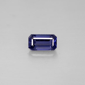 Iolite bleue naturelle taille émeraude, 0,39 ct, VVS-VS