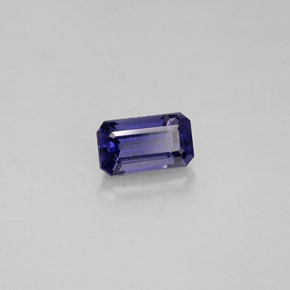 Iolite bleue naturelle taille émeraude, 0,39 ct, VVS-VS