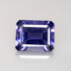 Iolite Violet Bleu naturelle Taille émeraude, 2.63 ct, VS-SI