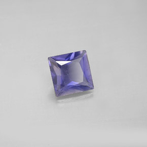 Iolite bleue naturelle carré, 0,89 ct, VS