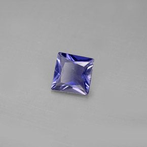 Iolite bleue naturelle carré, 0,70 ct, VS