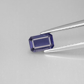 Iolite Violet Bleu naturelle Taille émeraude, 0.46 ct, VS