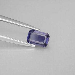 Iolite Violet Bleu naturelle Taille émeraude, 0.46 ct, VS