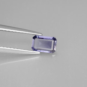 Iolite bleue naturelle taille émeraude, 0,39 ct, VS