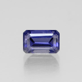 Iolite violet naturelle taille émeraude, 0,58 ct, VS-SI