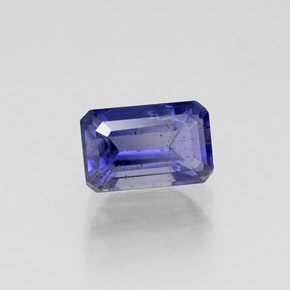 Iolite violet naturelle taille émeraude, 0,58 ct, VS-SI