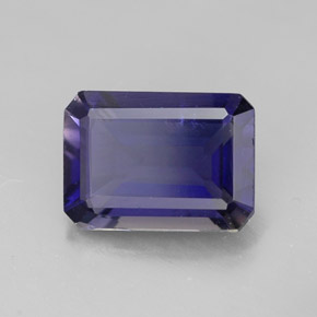 Iolite bleue naturelle taille émeraude, 1,08 ct, VVS-VS