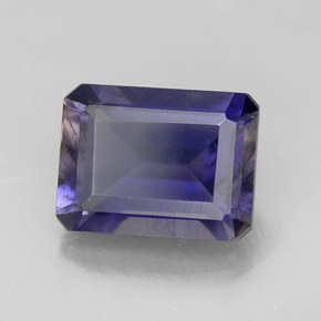 Iolite bleue naturelle taille émeraude, 1,53 ct, VS