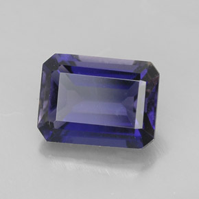 Iolite Violet Bleu naturelle Taille émeraude, 1.41 ct, VVS-VS