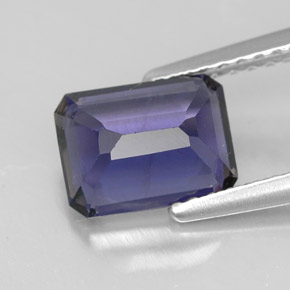 Iolite Violet Bleu naturelle Taille émeraude, 1.41 ct, VVS-VS