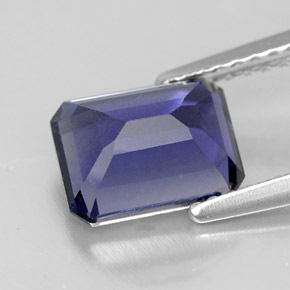 Iolite Violet Bleu naturelle Taille émeraude, 1.60 ct, VS