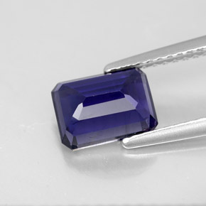 Iolite Violet Bleu naturelle Taille émeraude, 1.57 ct, VS