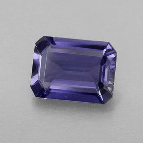 Iolite bleue naturelle taille émeraude, 1,14 ct, VVS-VS