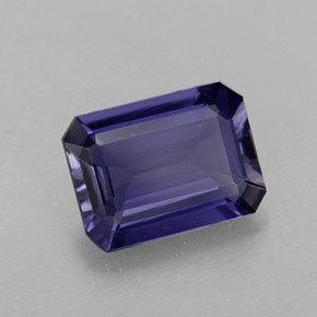 Iolite bleue naturelle taille émeraude, 1,14 ct, VVS-VS
