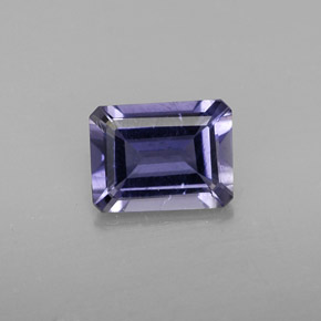Iolite bleue naturelle taille émeraude, 1,25 ct, VS