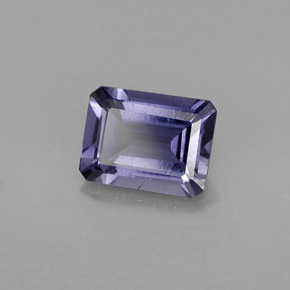 Iolite bleue naturelle taille émeraude, 1,25 ct, VS