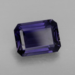 Iolite violet naturelle taille émeraude, 1,27 ct, VVS-VS
