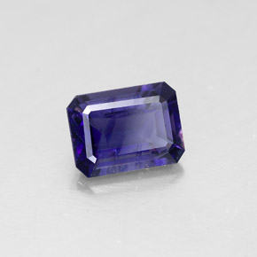 Iolite Violet Bleu naturelle Taille émeraude, 1.35 ct, VS-SI