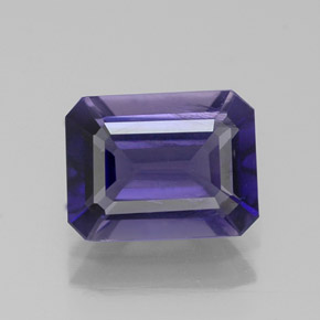 Iolite bleue naturelle taille émeraude, 1,15 ct, VS-SI