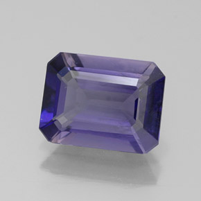 Iolite bleue naturelle taille émeraude, 1,15 ct, VS-SI