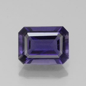 Iolite bleue naturelle taille émeraude, 1,10 ct, VS