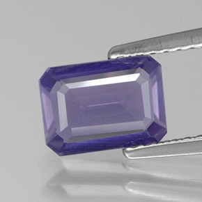 Iolite Violet Bleu naturelle Taille émeraude, 0.91 ct, VVS-VS