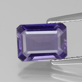 Iolite bleue naturelle taille émeraude, 1,06 ct, VVS-VS