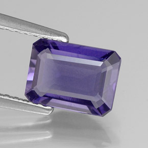 Iolite bleue naturelle taille émeraude, 1,06 ct, VVS-VS