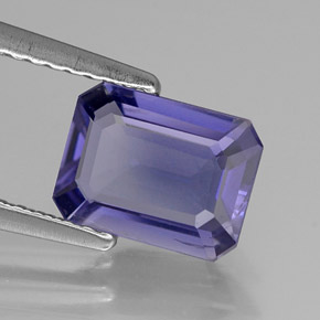 Iolite bleue naturelle taille émeraude, 1,04 ct, VS-SI