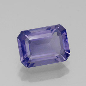 Iolite bleue naturelle taille émeraude, 1,14 ct, VS