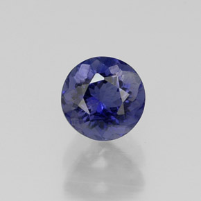 Iolite bleue naturelle coupe roude, 0,51 ct, VS-SI