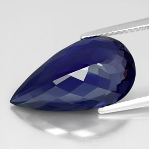 Iolite bleue naturelle en forme de poire, 6,77 ct, VS