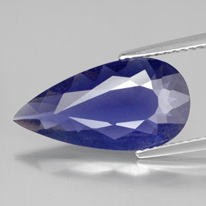 Iolite bleue naturelle en forme de poire, 3,37 ct, VS